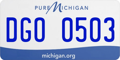 MI license plate DGO0503