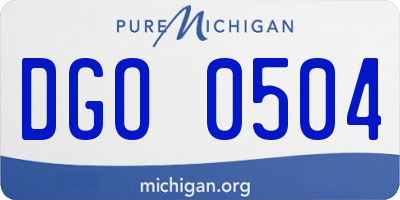 MI license plate DGO0504