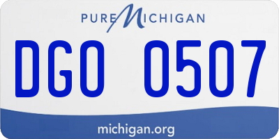 MI license plate DGO0507
