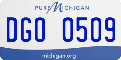MI license plate DGO0509