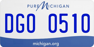 MI license plate DGO0510
