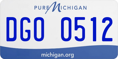 MI license plate DGO0512