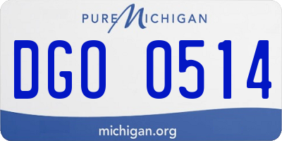 MI license plate DGO0514