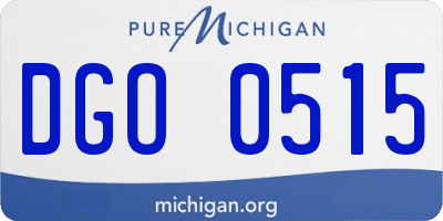 MI license plate DGO0515
