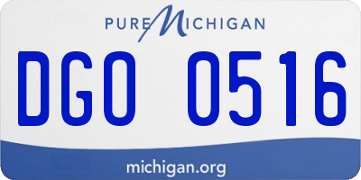 MI license plate DGO0516