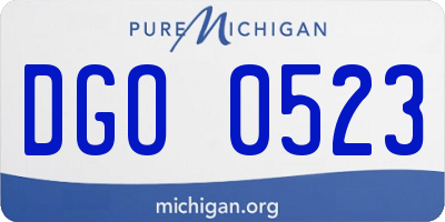 MI license plate DGO0523