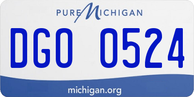 MI license plate DGO0524