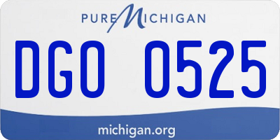 MI license plate DGO0525