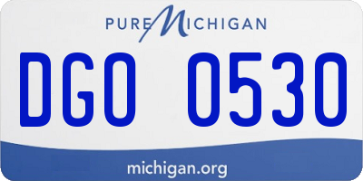MI license plate DGO0530