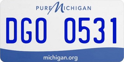MI license plate DGO0531