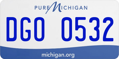 MI license plate DGO0532