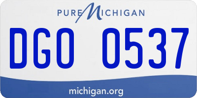 MI license plate DGO0537