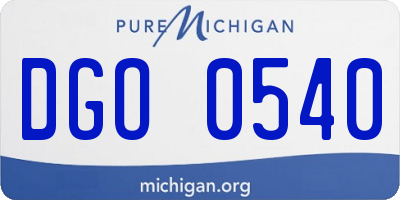 MI license plate DGO0540