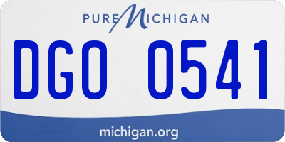 MI license plate DGO0541