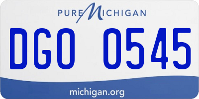 MI license plate DGO0545
