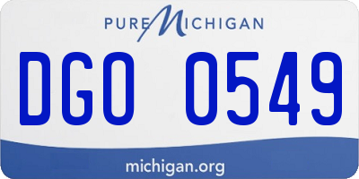 MI license plate DGO0549