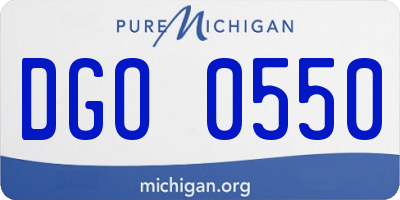 MI license plate DGO0550