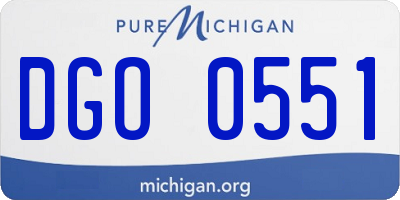 MI license plate DGO0551