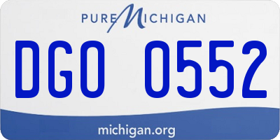 MI license plate DGO0552