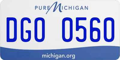 MI license plate DGO0560