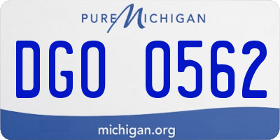 MI license plate DGO0562