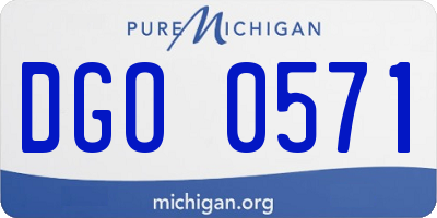 MI license plate DGO0571