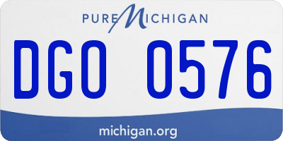 MI license plate DGO0576