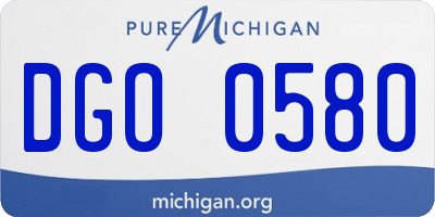 MI license plate DGO0580