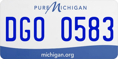 MI license plate DGO0583