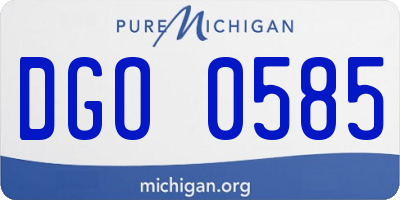 MI license plate DGO0585
