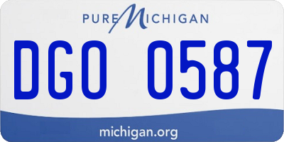 MI license plate DGO0587