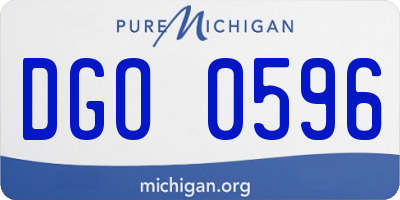 MI license plate DGO0596