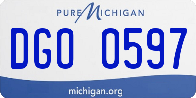 MI license plate DGO0597