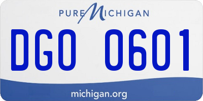 MI license plate DGO0601