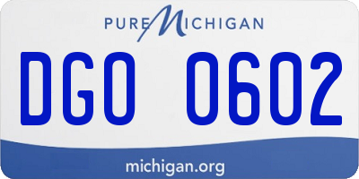 MI license plate DGO0602