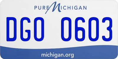 MI license plate DGO0603