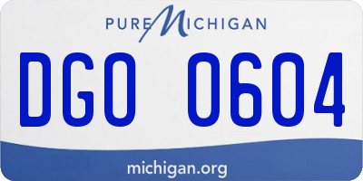MI license plate DGO0604