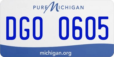 MI license plate DGO0605