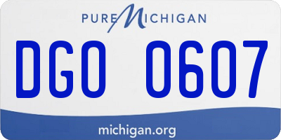 MI license plate DGO0607