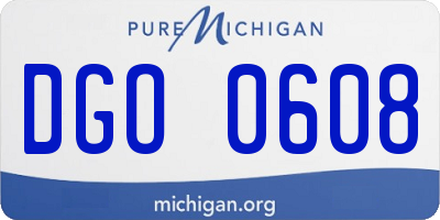 MI license plate DGO0608