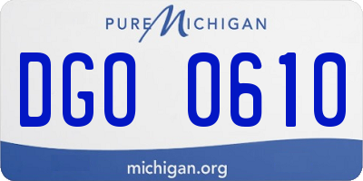MI license plate DGO0610