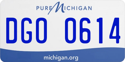 MI license plate DGO0614