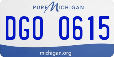 MI license plate DGO0615