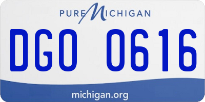 MI license plate DGO0616
