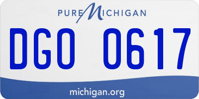MI license plate DGO0617