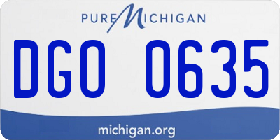 MI license plate DGO0635