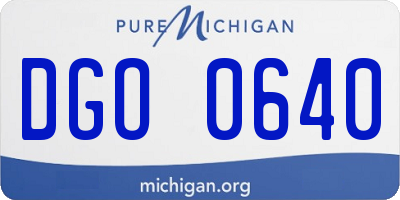 MI license plate DGO0640