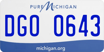 MI license plate DGO0643