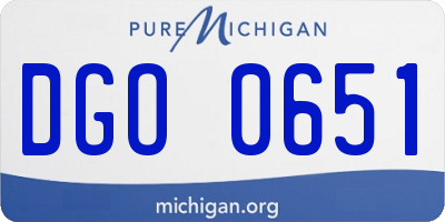 MI license plate DGO0651