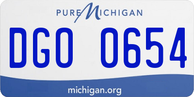 MI license plate DGO0654